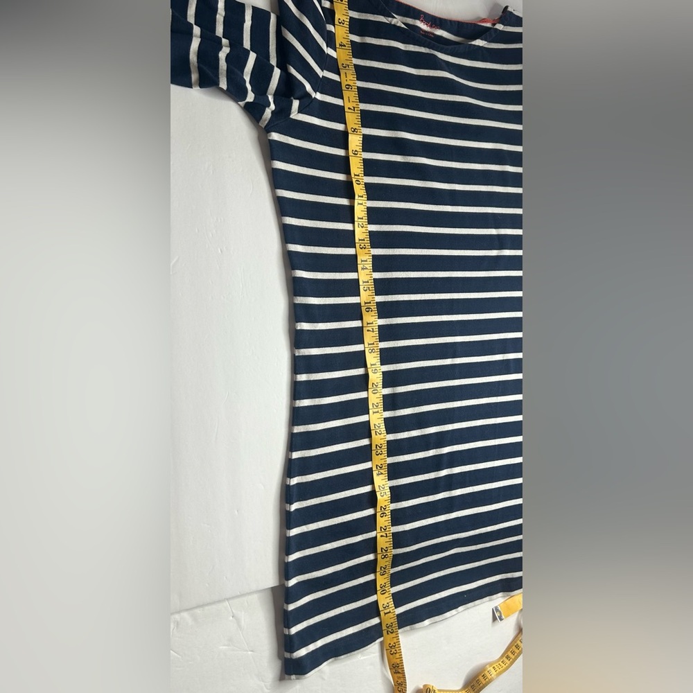 Boden Navy & White Striped Boatneck Shift dress Sz 6R EUC 3/4 sleeve nautical - Picture 10 of 10